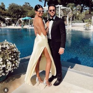 MICHAEL LO SORDO
Hudson crystal-embellished open-back silk-satin maxi dress